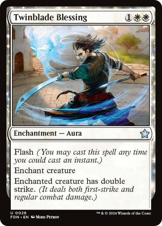 Twinblade Blessing FDN Enchantment Aura NM