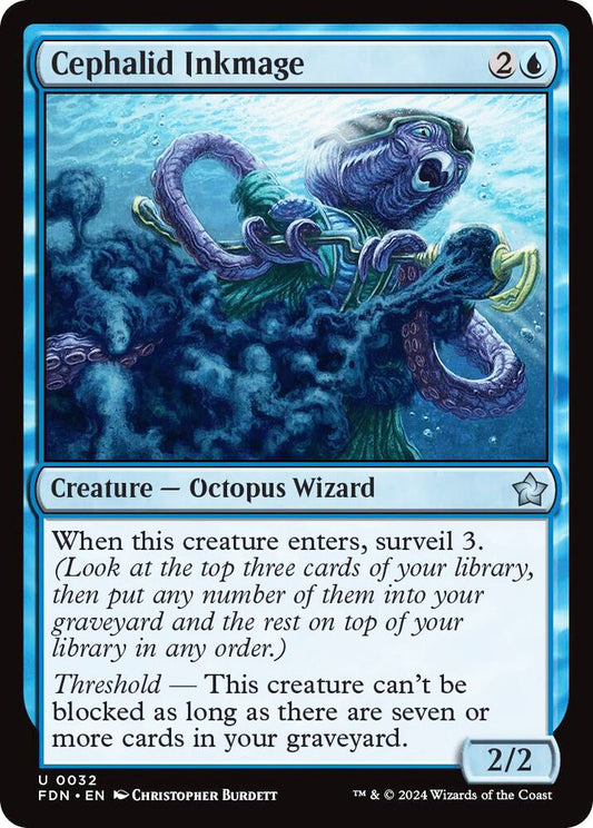 Cephalid Inkmage FDN Creature Octopus Wizard *Foil* NM