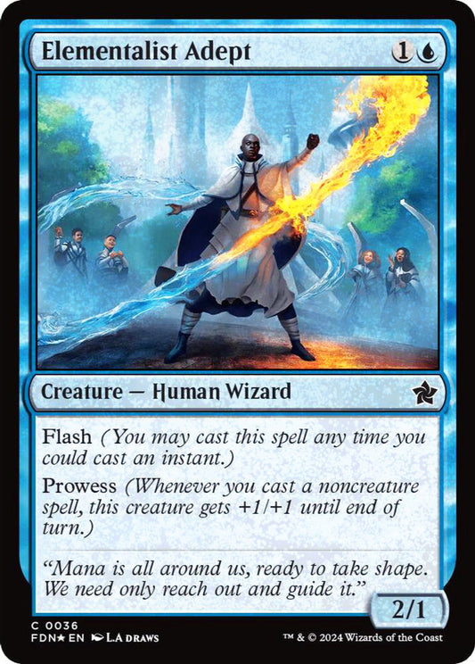 Elementalist Adept FDN Creature Human Wizard *Foil* NM