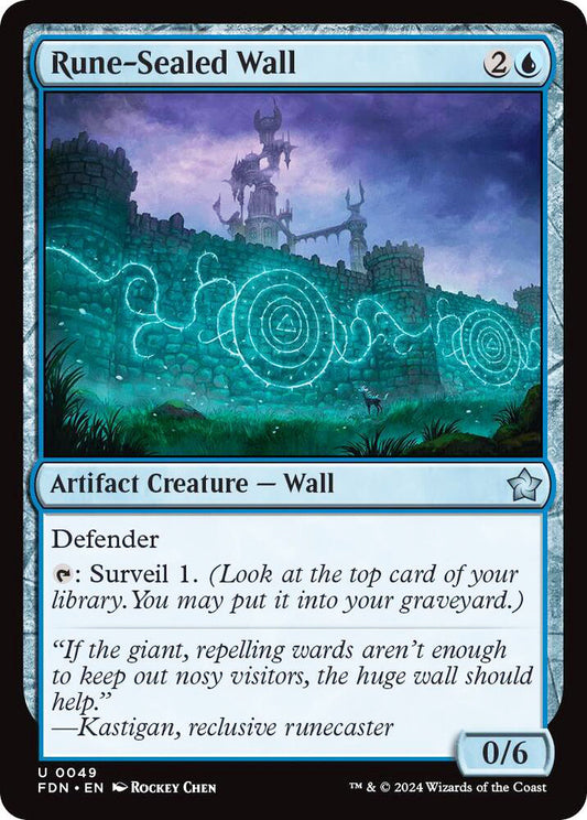 Rune-Sealed Wall FDN Artifact Creature Wall NM