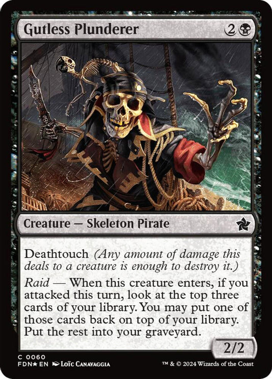 Gutless Plunderer FDN Creature Skeleton Pirate *Foil* NM
