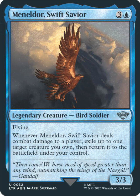 Meneldor, Swift Savior LTR Legendary Creature Bird Soldier *Foil* NM