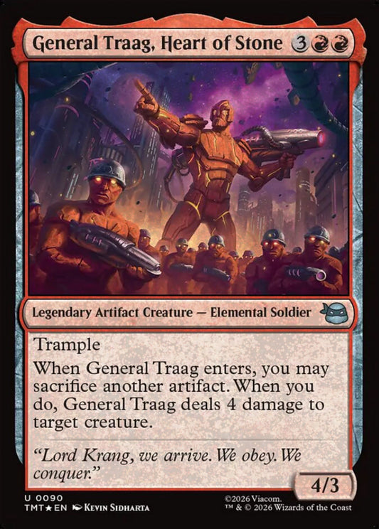 General Traag, Heart of Stone TMT Legendary Artifact Creature Elemental Soldier *Foil* NM