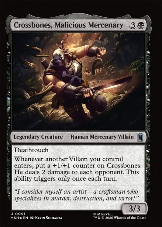 Crossbones, Malicious Mercenary MSH Legendary Creature Human Mercenary Villain *Foil* NM