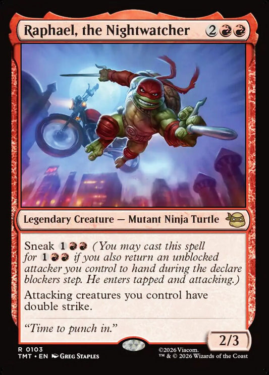 Raphael, the Nightwatcher TMT Legendary Creature Mutant Ninja Turtle NM