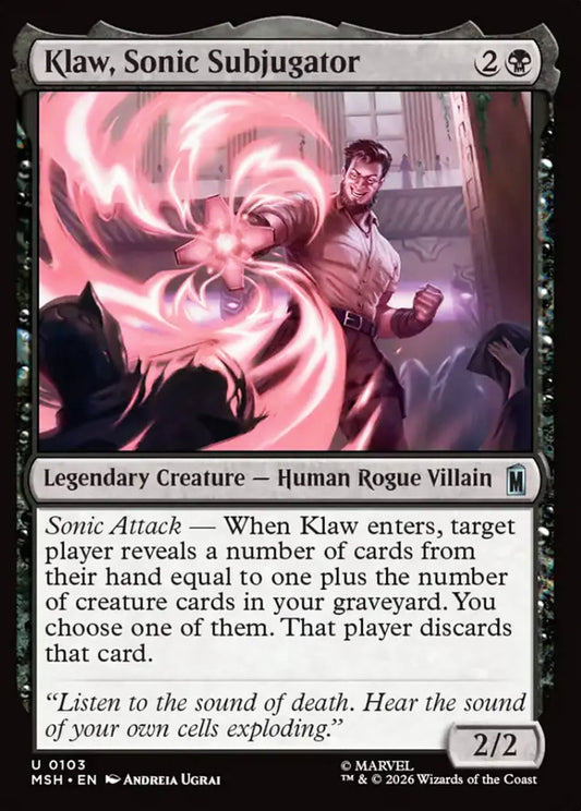 Klaw, Sonic Subjugator MSH Legendary Creature Human Rogue Villain NM
