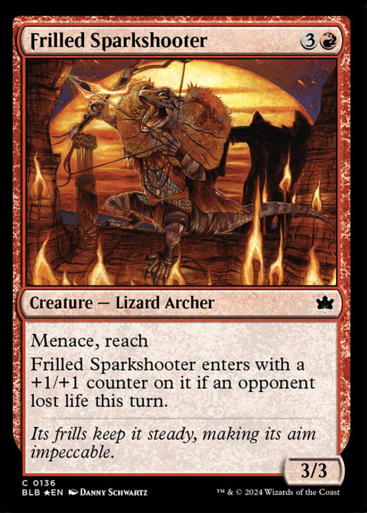 Frilled Sparkshooter BLB Creature Lizard Archer *Foil* NM