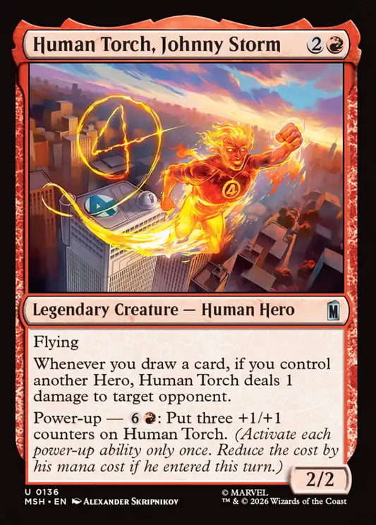 Human Torch, Johnny Storm MSH Legendary Creature Human Hero NM