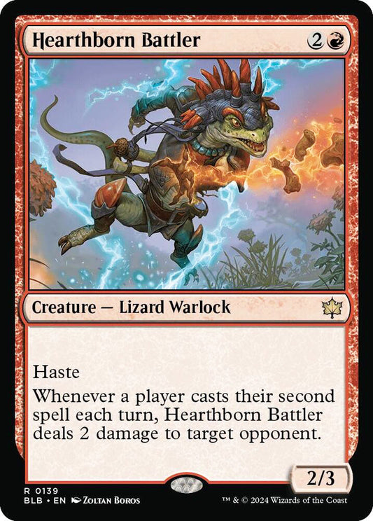 Hearthborn Battler BLB Creature Lizard Warlock NM