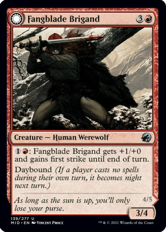 Fangblade Brigand/Fangblade Eviscerator MID Creature Human Werewolf/Werewolf NM