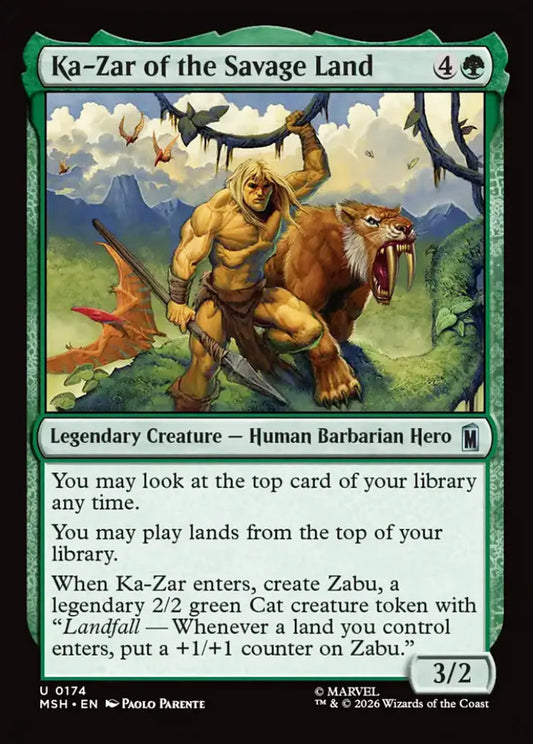 Ka-Zar of the Savage Land MSH Legendary Creature Human Barbarian Hero NM