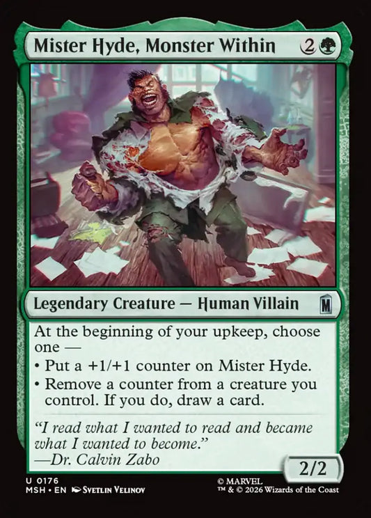 Mister Hyde, Monster Within MSH Legendary Creature Human Villain NM