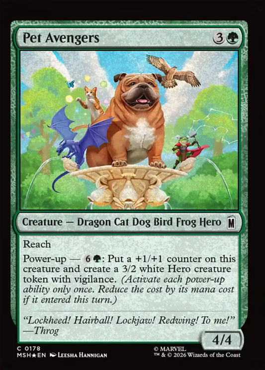 Pet Avengers MSH Creature Dragon Cat Dog Bird Frog Hero *Foil* NM