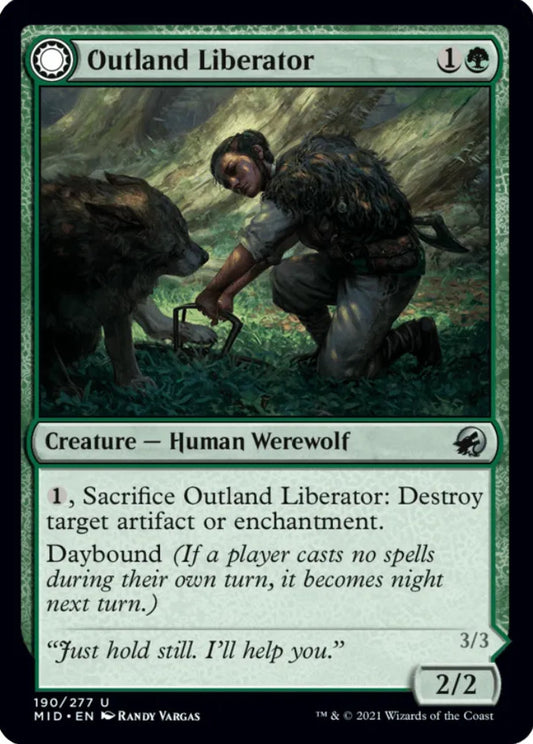Outland Liberator/Frenzied Trapbreaker MID Creature Human Werewolf/Werewolf NM