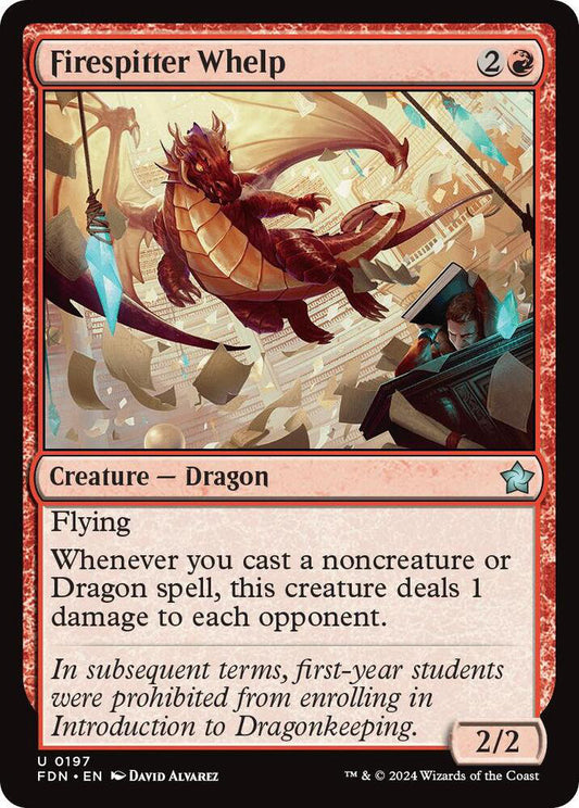 Firespitter Whelp FDN Creature Dragon NM