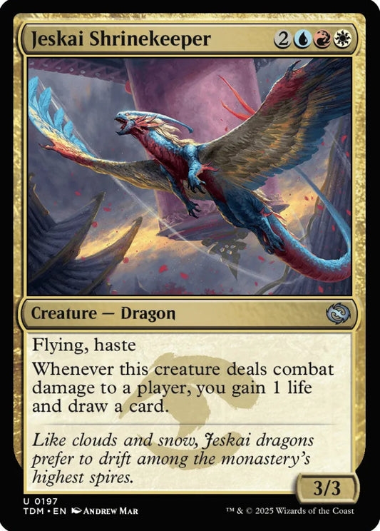 Jeskai Shrinekeeper TDM Creature Dragon NM