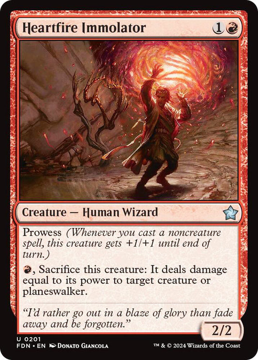 Heartfire Immolator FDN Creature Human Wizard NM
