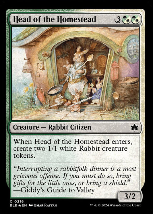 Head of the Homestead BLB Creature Rabbit Citizen *Foil* NM