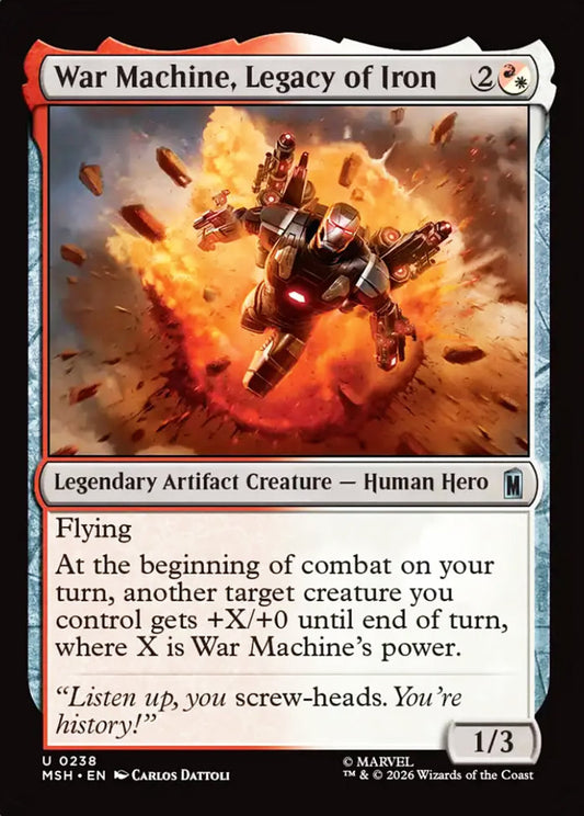 War Machine, Legacy of Iron MSH Legendary Artifact Creature Human Hero NM