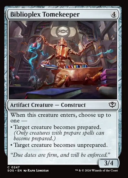 Biblioplex Tomekeeper SOS Artifact Creature Construct NM