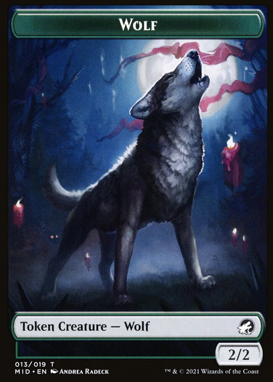 Wolf MID Token Creature Wolf NM
