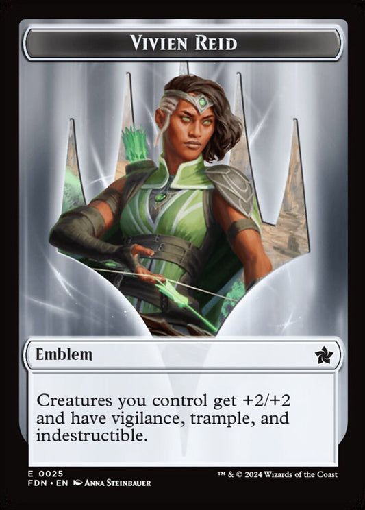 Elf Warrior/Vivien Reid Emblem FDN Legendary Creature/Emblem Elf Warrior/Vivien NM