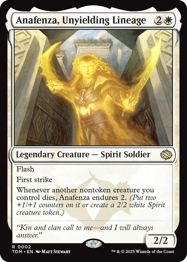 Anafenza Unyielding Lineage TDM Legendary Creature Spirit Soldier NM
