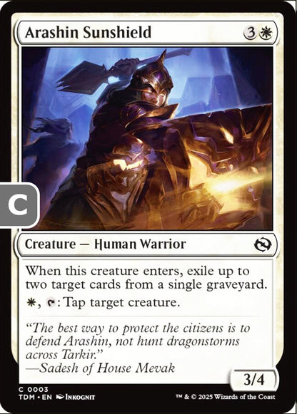 Arashin Sunshield TDM Creature Human Warrior NM