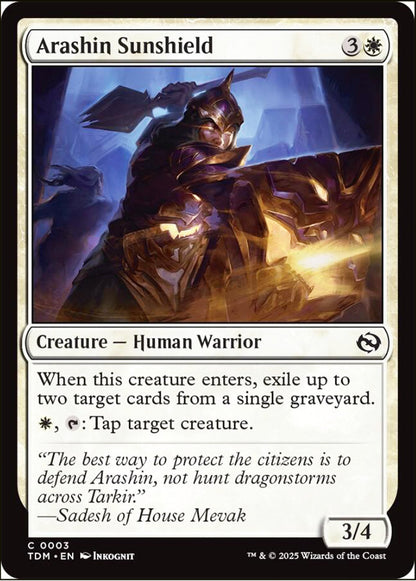 Arashin Sunshield TDM Creature Human Warrior NM