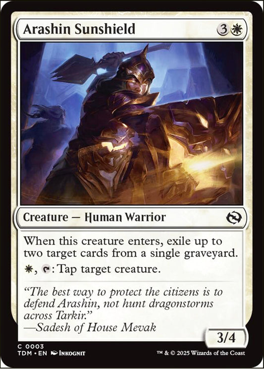 Arashin Sunshield TDM Creature Human Warrior NM