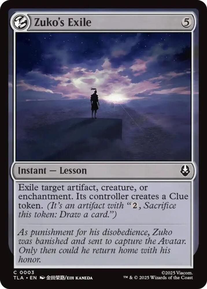 Zuko's Exile TLA Instant Lesson NM