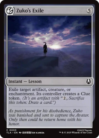 Zuko's Exile TLA Instant Lesson NM
