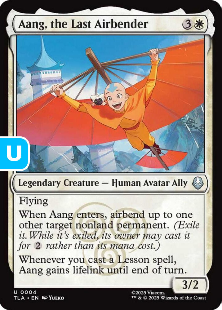 Aang, the Last Airbender TLA Legendary Creature  Human Avatar Ally NM