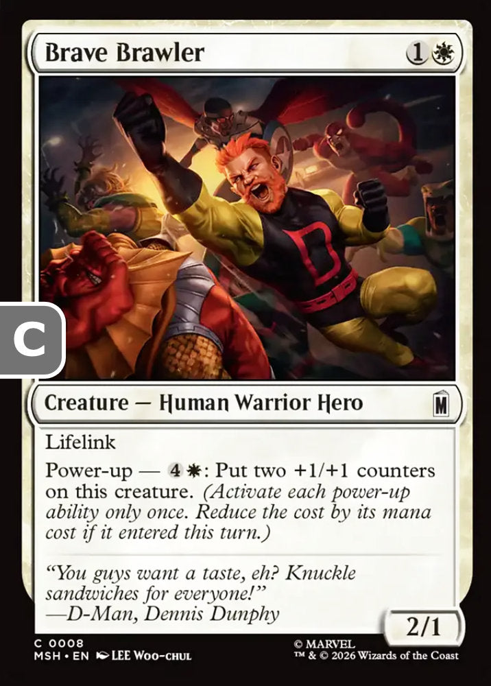 Brave Brawler MSH Creature Human Warrior Hero NM