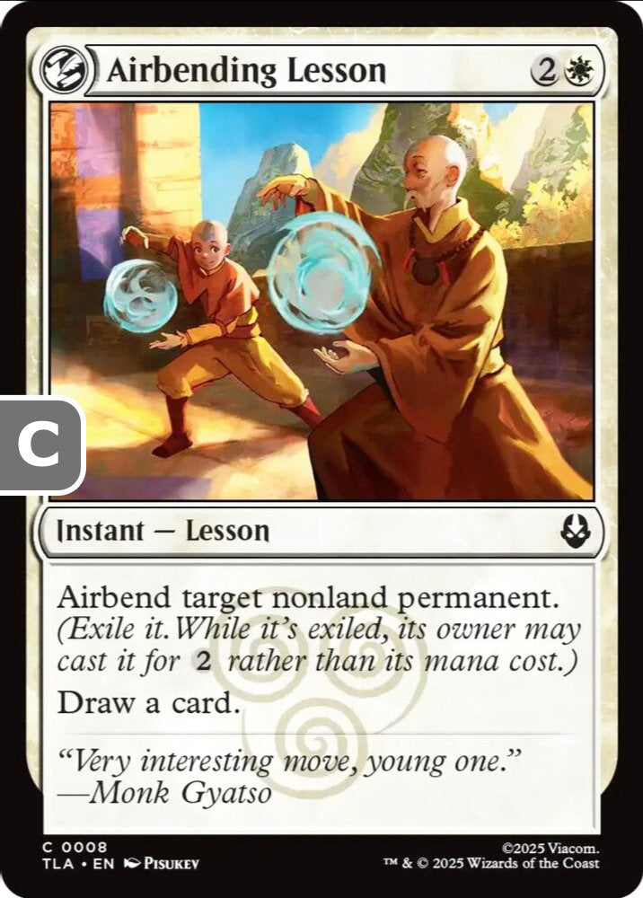 Airbending Lesson TLA Instant Lesson NM