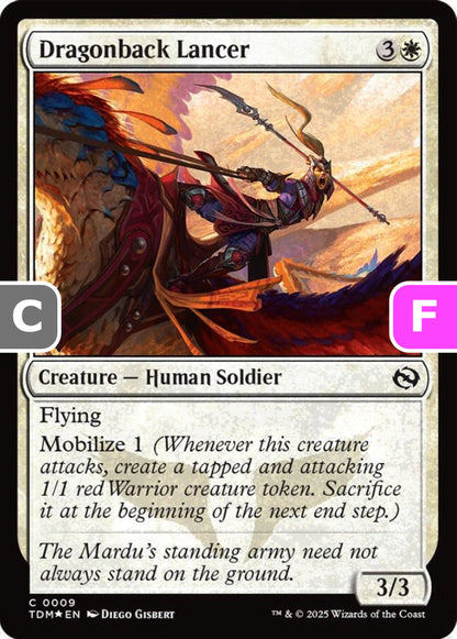 Dragonback Lancer TDM Creature Human Soldier *Foil* NM