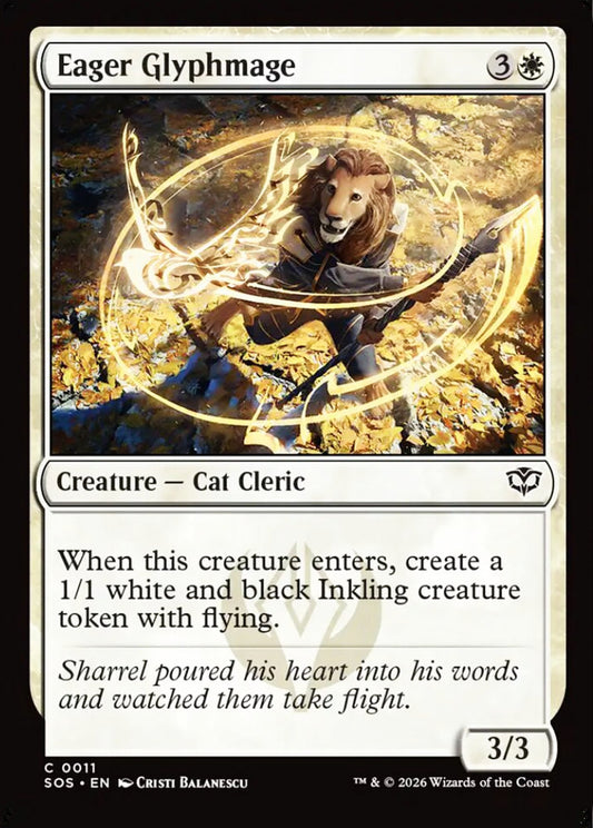 Eager Glyphmage SOS Creature Cat Cleric NM