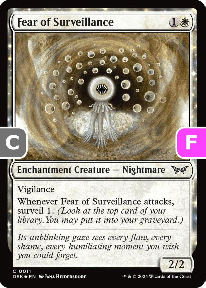 Fear of Surveillance DSK Enchantment Creature Nightmare *Foil* NM