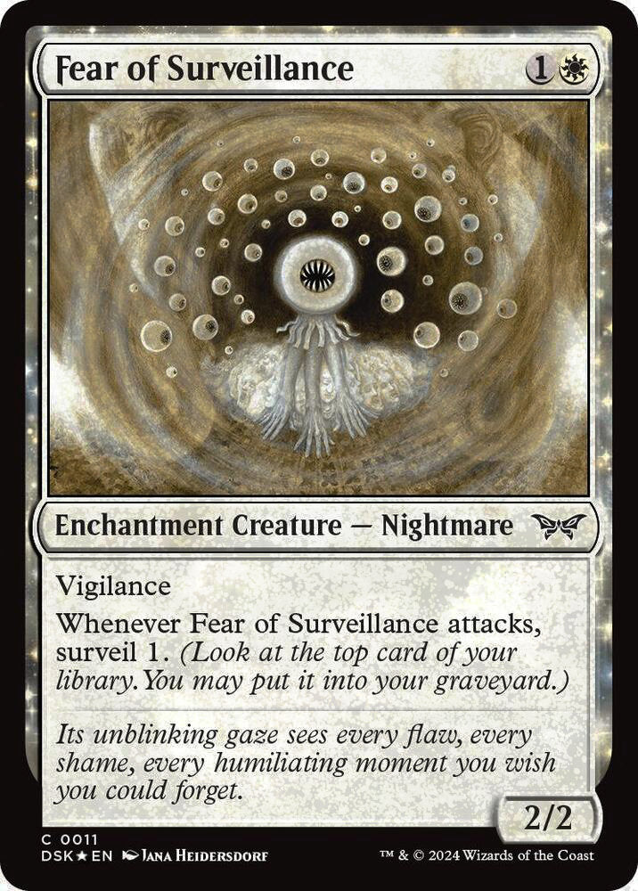 Fear of Surveillance DSK Enchantment Creature Nightmare *Foil* NM