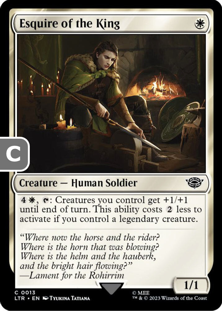 Esquire of the King LTR Creature Human Soldier NM