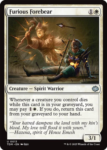 Furious Forebear TDM Creature Spirit Warrior NM