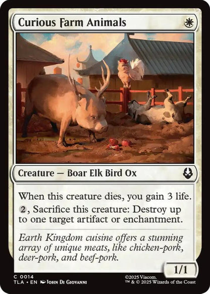 Curious Farm Animals TLA Creature Boar Elk Bird Ox NM