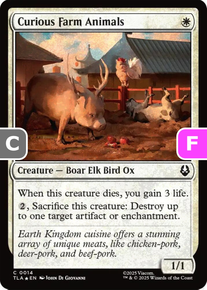 Curious Farm Animals TLA Creature Boar Elk Bird Ox *Foil* NM
