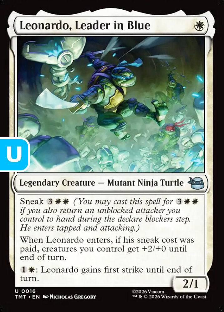 Leonardo, Leader in Blue TMT Legendary Creature Mutant Ninja Turtle NM