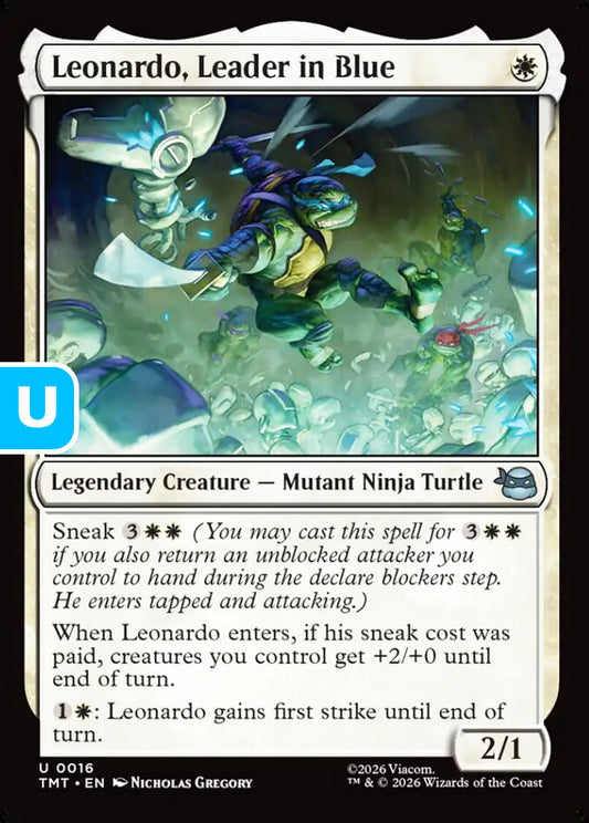 Leonardo, Leader in Blue TMT Legendary Creature Mutant Ninja Turtle NM