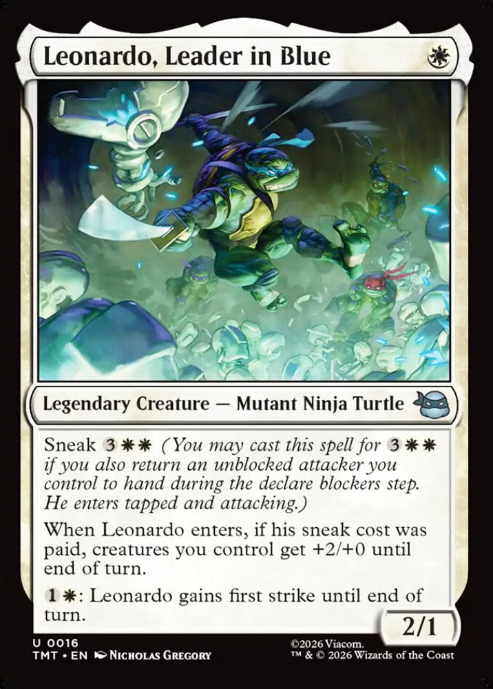 Leonardo, Leader in Blue TMT Legendary Creature Mutant Ninja Turtle NM
