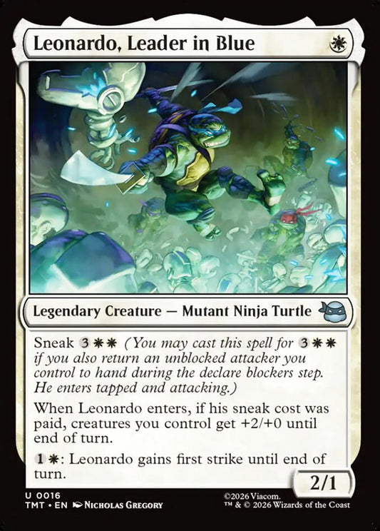 Leonardo, Leader in Blue TMT Legendary Creature Mutant Ninja Turtle NM