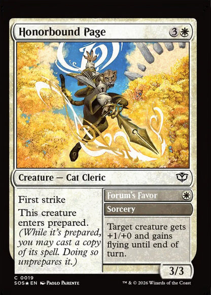 Honorbound Page SOS Creature Cat Cleric *Foil* NM