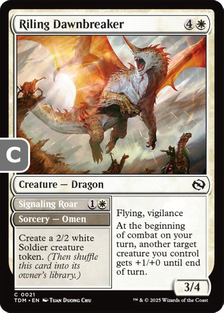 Riling Dawnbreaker TDM Creature Dragon NM
