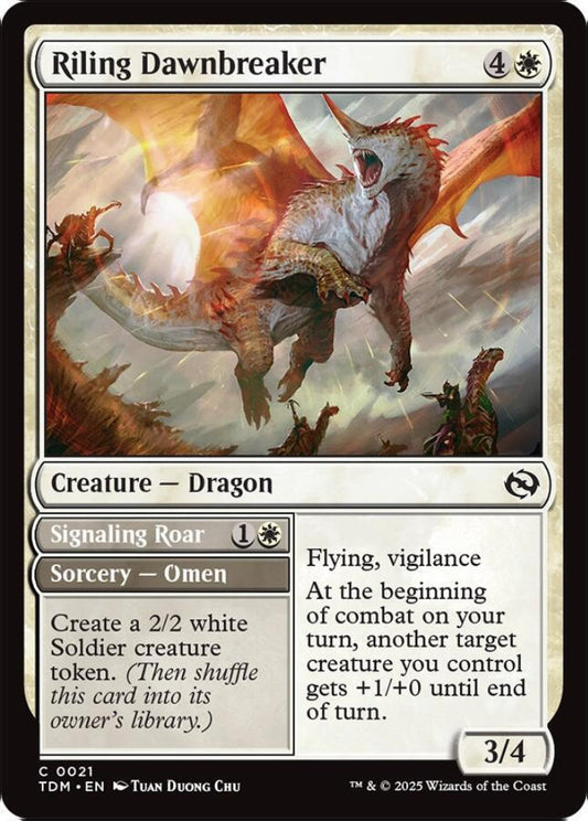 Riling Dawnbreaker TDM Creature Dragon NM